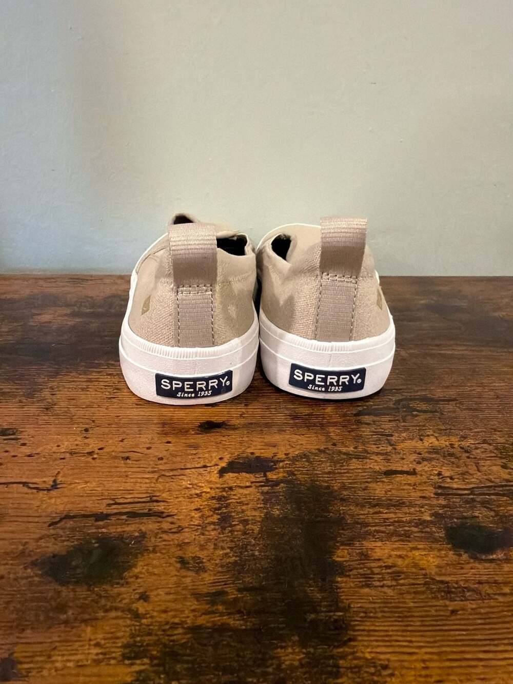 NWOT Sperry Women's Crest Twin Gore Metallic Burlap Slip-On Sneakers